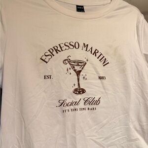 SHEIN Espresso Martini Social Club Tee - Cream